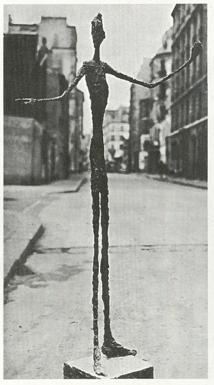 मॅन पॉइंटिंग : ब्राँझशिल्प, १९४७ - आल्बेर्तो जाकोमात्ती.