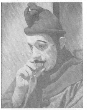 बोलकी रंगभूषा : शेक्सपिअरच्या 'किंग लिअर' नाटकातील विदूषकाच्या भूमिकेत ब्रिटिश अभिनेता ॲलेक गिनेस (१९१४--).