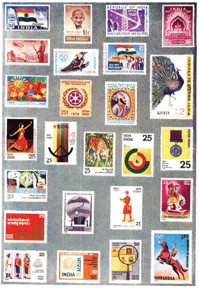 काही भारतीय टपाल तिकिटे : १९४७ ते १९८०