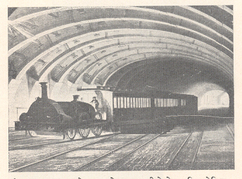 लंडनच्या १८६३ मध्ये सुरू झालेल्या भुयारी रेल्वेच्या व्हिक्टोरिया मार्गाचे रेखाचित्र.
