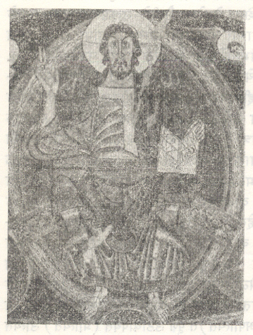 'ख्राइस्ट इन मॅजेस्टी' : सान क्लेमेंते चर्चमधील भित्तिचित्र, ताहुल, लेरीदा, स्पेन, सु. ११२३.