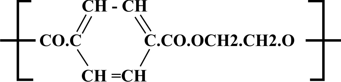 टेरिलिनाच्या (डेक्रॉनाच्या) तंतूची रेणवीय संरचना