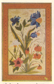 पानेफुले व कीटक : दारा शकीहच्या संग्रहिकेतील चित्र, सु. १६३५.
