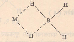 सूत्र ५. धातवीय बोरोहायड्राइडांची संरचना (M = धातू)