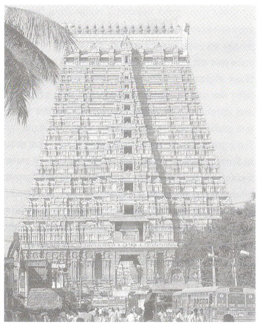 राजगोपुरम् : श्रीरंगनाथ मंदिराचे दक्षिण प्रवेशद्वार, श्रीरंगम्.