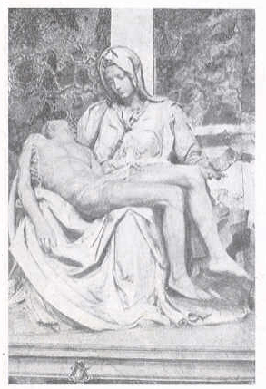 'प्येता', सेंट पीटर्स, रोम संगमरवर (१४९८)--मायकेलअँजेलो.