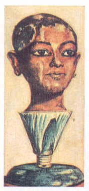 तूतांखामेनच्या थडग्यातील मृतांच्या पुस्तकातील एक रंगीत चित्र, इ.स.पू. १३५०.