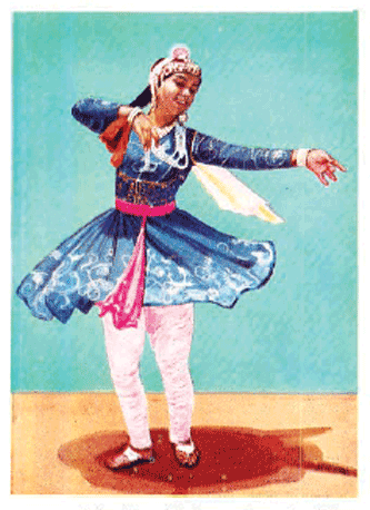 कथ्थक नृत्य : 'मोगल 'वेशभूषेतील' चक्कर' अथवा 'भ्रमरी' नृत्य