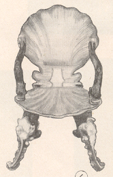 चकाकणारी शिंपलाकार खुर्ची ,व्हेनिस,१८ वे शतक