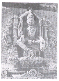 सोमनाथ मंदिराच्या एका स्तंभावरील शिल्प, पाटण.