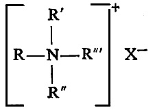 सूत्र १०. चतुर्थक अमोनियम लवणांची सामान्य संरचना 