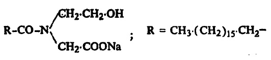 सूत्र १५. N–हायड्रॉक्सिएथिल–N–स्टिअरमिडोग्लायसीन सोडियम लवण