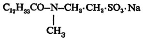 सूत्र ३. सोडियम N – ओलेइल – N – मिथिलटॉरेट